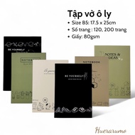 HUERARUMO B5 120-200 page notebook, stitched spine with long outer steps, 80gsm high quality paper, 