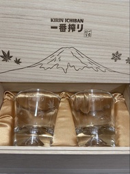 KIRIN 一番搾り 秋·冬啤酒杯 富士山玻璃杯一套