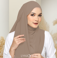 READY STOCK Soft Pastel Color Shawl Chiffon Curve both side Nude Beige Off white dusty pink soft bab