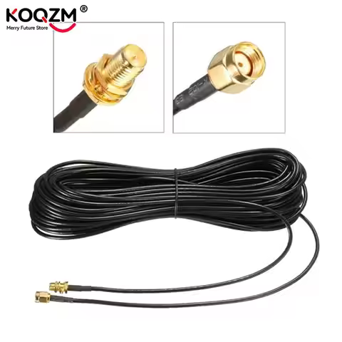 20m Pure Copper Gold Plated Cables Male to Female Antenna RG174 RP-SMA Extension Cable Wire WiFi Wi-
