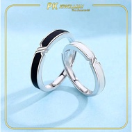 Adjustable Riing couple Men Women cincin tunang lelaki perempuan cincin boleh laras black silver rin