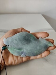 古玉，發財豬頭魚吊墜一個