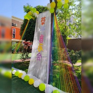 Kindergarten Rainbow Lawn Decoration Dopamine Balloon Pendant Gauze Decoration Decoration