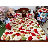 Red ruffle sheet set_zip tight shirt_cool elastic bedsheet