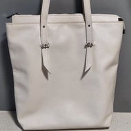 Leather tote bag shopper with crystals handmade bag handbag shoulder bag white