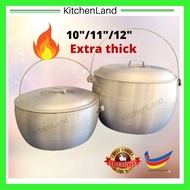 10"/11"/12" Heavy Duty Aluminium Pot / Periuk Tebal Aluminium Periuk Traditional Periuk Arang