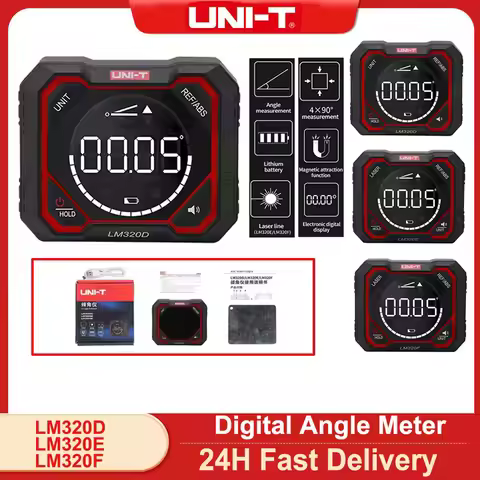 UNI-T LM320D LM320E LM320F Magnetic Inclinometer Angle Finder Digital Level Protractor 4*90 Degree R