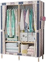 Portable Wardrobe Cloth Wardrobe Fabric Wardrobe,Solid Wood Assembly Open Home Multifunction Compartment Storage Wardrobe Rail 160 * 100 * 45cm Portable Wardrobe (B 160 * 100 * 45cm)