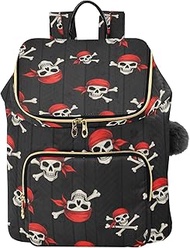 Pirate Skulls Black Medium Size Backpack for Women 15L Woman Backpack Purses