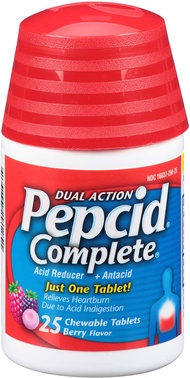 Pepcid | Complete Acid Reducer Plus Antacid Chewable Tablets, Berry, (25 ct)