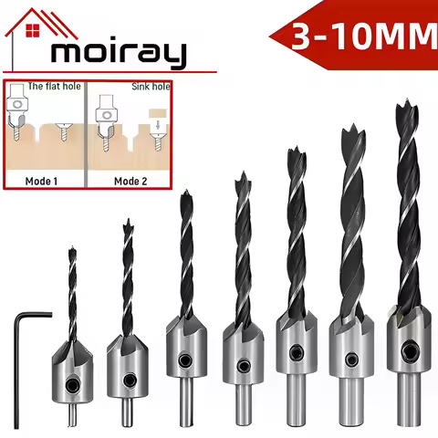 Countersink Drill Bit Set Reamer Woodworking Chamfer Counterbore Pliot Hole Cutter Screw Hole Drill 