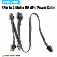 6Pin to 4x Molex 4Pin Perif IDE Power Cable for Corsair HX GOLD PSUs, HX1200, HX1050, HX1000, HX850,