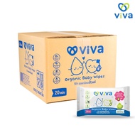 ViVa วีว่า Organic Baby Wipes 20 แผ่น ยกลัง 1X36 ทิชชู่เปียก ผ้าเปียก สูตรออแกนิค