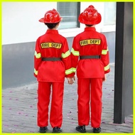 ▯ ♒ ← Fireman Costume for Kids Boy Firefighter Career Guidance Suit Children Cosplay Uniform Christ