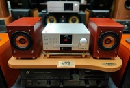［日本］JVC EX-A1 光纖數位同軸可愛美觀床頭微型DVD音響含原木喇叭特殊木製單體聲音優美