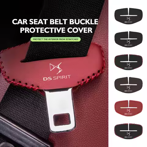 Leather Car Safety Belt Buckle Protector Anti-Scratch Cover Auto Accessories For DS DS4S DS5 5LS DS3
