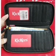 Brand Kickers leather zipper long wallet