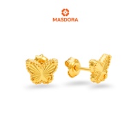 MASDORA 916 Gold Earings Earing Subang Emas - Golden Solid Butterfly (EMAS 916/22K)