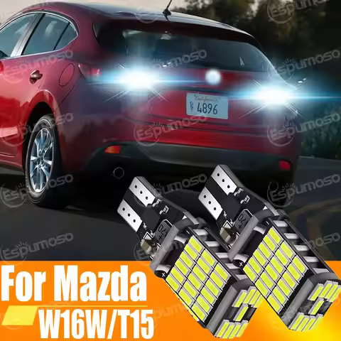 2pcs W16W T15 921 912 LED Canbus Reverse Light Bulbs On Cars White 6000k 12v Back Up Lamp For Mazda 