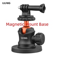 UURIG BH-07 Mini Ball Head Camera Tripod Mount 1/4"Magnetic Base Sports Camera Mount for DJI/GoPro/A