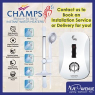 Champs City Instant Water Heater with Shower Holder Set [Optional : Basic Installation]