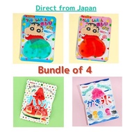 Japanese Cute Gummy Candy Set (4 Packs)Crayon Shin-chan x2 & Kakigori Gummies& Watermelon Gummies