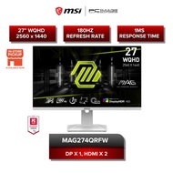 MSI MAG 274QRFW GAMING MONITOR | 27" | 1MS | 180Hz | 2560 x 1440 WQHD | RAPID IPS | FLAT | WHITE