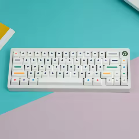 Cherry PBT Keycaps Classic Round Dots 133 Keys Dye Sublimation Keycap 7U 6.25U Spacebar For wooting 