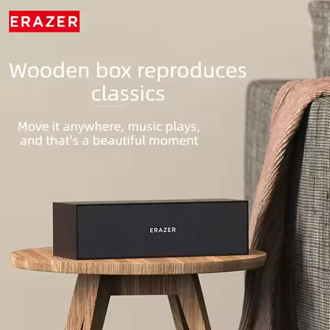 ERAZER wired USB speaker notebook desktop speaker mobile phone speaker wooden retro speaker Bluetoot