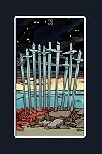 Ten of Swords - Tarot Card Notebook - Card No.64 (Color Ed.): A5 Ruled Lined Tarot Journal Diary Ske