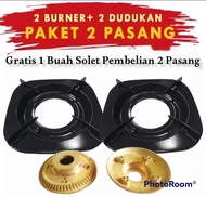 Termurah !! 2Pcs Tungku Kompor Rinnai Kaki 4 Gratis 2Pcs Burner Kuningan Tebal Rinnaiv