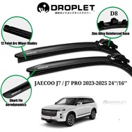 Jaecoo J7 / J7 PRO 2023-2025 Silicone Car Wiper Blades 24''/16''D8Front Set Droplet@BilahPengelap 24