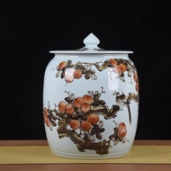 With Cylinder Tea Storage Jingdezhen Hand-Painted Ceramic Large Size 25kg Ceramic Packaging Moisture