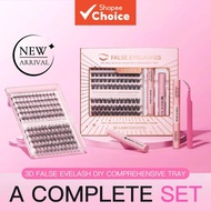 Life Girls European American Lash Kit Thick Natural Single Cluster DIY Hot Glue Set