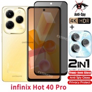 infinix Hot 40 Pro Full Cover Private Tempered Glass Anti-Spy Screen Protector Anti Peek Privacy Fil