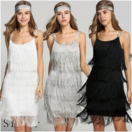 Female Tassels Straps Dress Glam Party Dress Gatsby Fringe Flapper Bodycon Dress