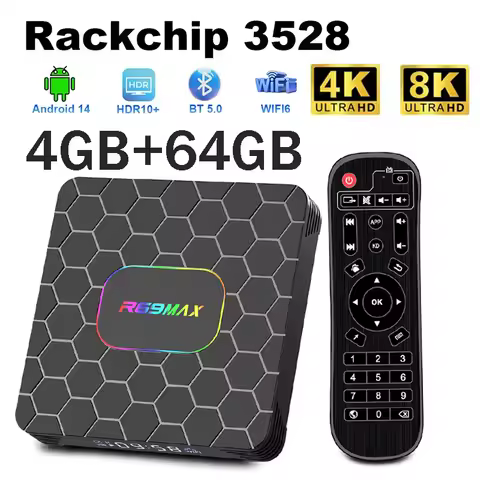 R69 Max TV Box Android 14 Rockchip RK3528 Quad core Support 8K 4K HD BT5.0 Wifi 6 Media Player Set T