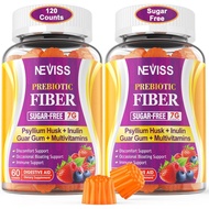 Fiber Gummies for Adults with Psyllium Husk, 7G(Soluble + Insoluble) Daily Prebiotic Fiber with Inul