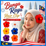 [1pcs] 9cm Bunga Raya Hair Clip for Malaysia Merdeka Celebration | Hari Kemerdekaan Bunga Raya Hair 