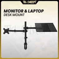 Adjustable 2 in 1 Monitor & Laptop Stand Table Clamping Mounting Desk Mount Bracket Monitor Stand La