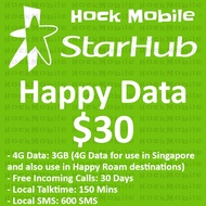 Starhub Prepaid $30 Happy Data 30 / Top Up / Renew
