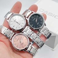 รุ่นยอดฮิต!!นาฬิกาข้อมือผู้หญิงแฟชั่น คาสิโอ สีใหม่ ยอดฮิต casio  ขอบเพชร กันน้ำได้สายเลทสีพริ้งโกล หน้าปัดชมพู สวยงาม ขนาด35mm. ฟรีถ่าน