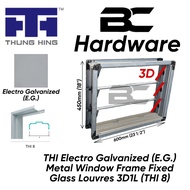 THI 8 E.G. Metal Window Frame Fixed Glass Louvres 3D1L 23.5" x 18" / Frame Sisik Tingkap Bilik Air (