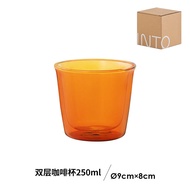 แก้วกาแฟทรงเรขาคณิตสไตล์ย้อนยุค Kinto Cast Amber Heat Resistant Coffee Cup Latte Glass Mug Tea Cup f