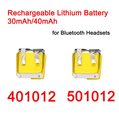 401012/501012 3.7V Battery 401012 3.7V 30mAh/40mAh Rechargeable Lithium Battery for Bluetooth Headse