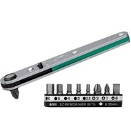 ANEX Offset Ratchet Driver Set with 9 Bits and Screw-Fix Feature