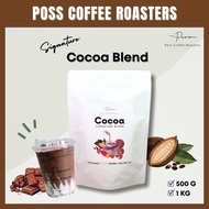 Poss Coffee Roasters ผงโกโก้ 100% เกรดพรีเมียม Cocoa Blend นำเข้ายุโรป สีเข้ม สวย ขนาด 500g 1kg