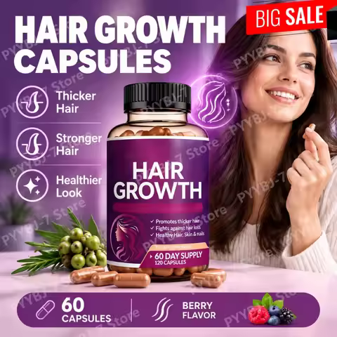 Biotin Collagen Hair Growth Supplement with Vitamins A C D3 E B12 Zinc Supports hair wellness appear