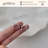 s925 Cute Cat Hoop Earring (Silver）