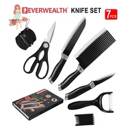 Good Quality Sharp Knife Kitchen Cleaver Slicing Chef Knife 7Pcs Gift Set (Knife+Peeler+Scissor)